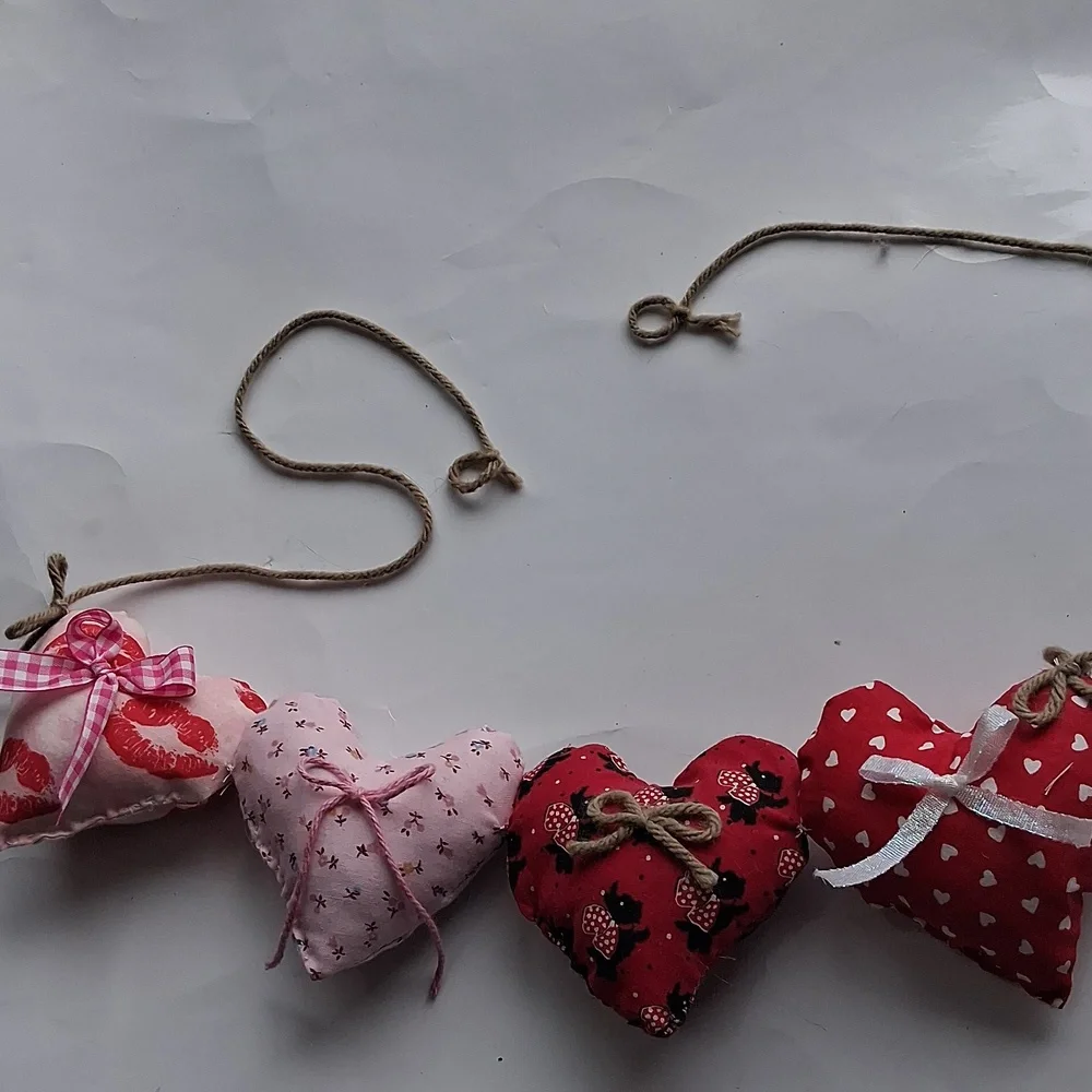 Stuffed heart garland, Valentine's day decor, home decor, classroom decor,office